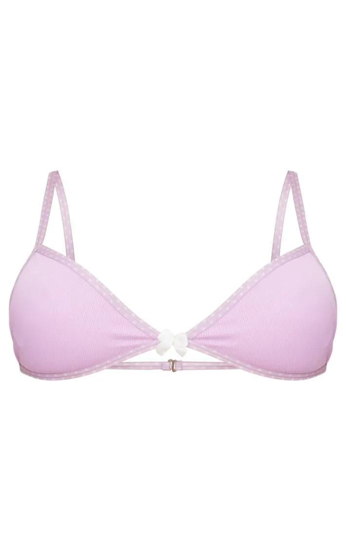 Lilac Bow Detail Triangle Bra