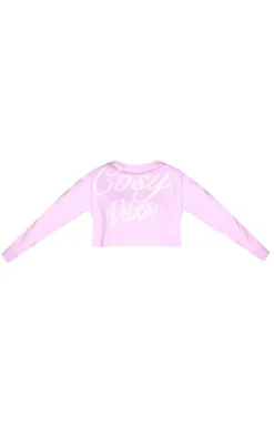 Lilac Cosy Vibes Crop Christmas Sweater