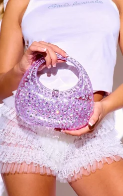 Lilac Diamante Curved Mini Grab Bag