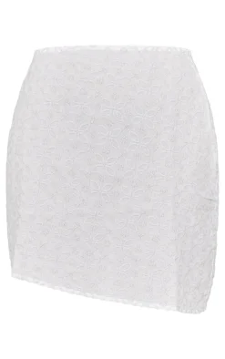 Lilac Embroidered Pattern Mini Skirt