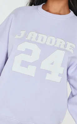 Lilac Oversized Applique Sweatshirt