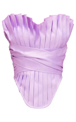 Lilac Pleated Drape Front Corset
