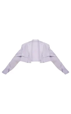 Lilac Pocket Detail Super Cropped Blazer