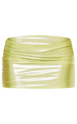 Lime Iridescent Micro Mini Skirt