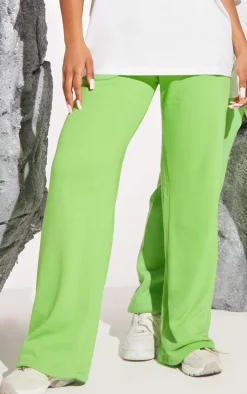 Lime Loopback Elasticated Waist Wide Leg Sweatpants