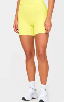 Lime Sculpt High Waist Gym Shorts
