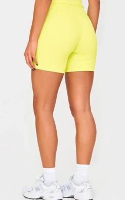 Lime Sculpt High Waist Gym Shorts