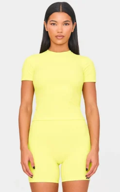 Lime Sculpt High Waist Gym Shorts