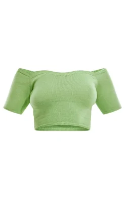 Lime Soft Knit Mini Skirt