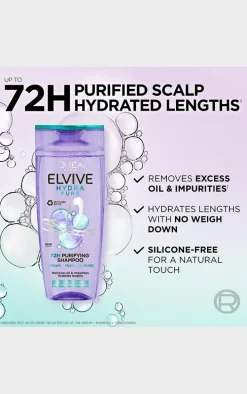 L’Oréal Paris Elvive Hydra Pure 72h Shampoo with Hyaluronic Acid 400ml