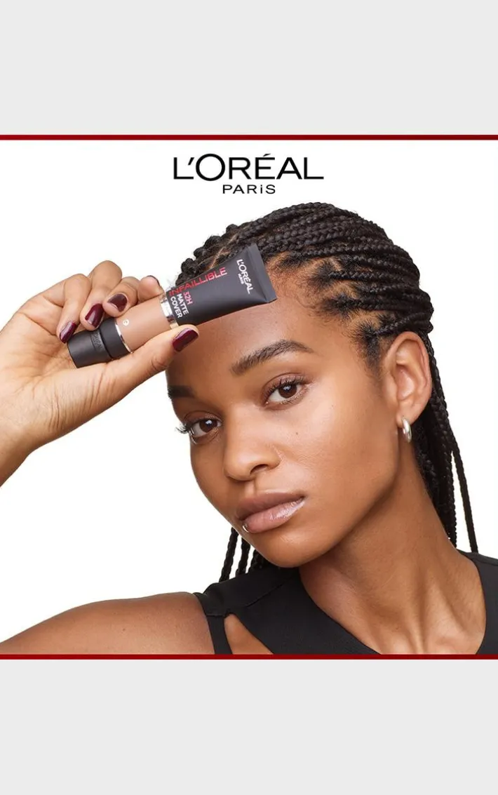 L'Oreal Paris Infallible 32H Matte Cover Liquid Foundation with 4% NiacinamideSPF 25, 30ml Shade 350