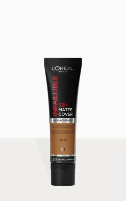 L'Oreal Paris Infallible 32H Matte Cover Liquid Foundation with 4% NiacinamideSPF 25 30ml Shade 315