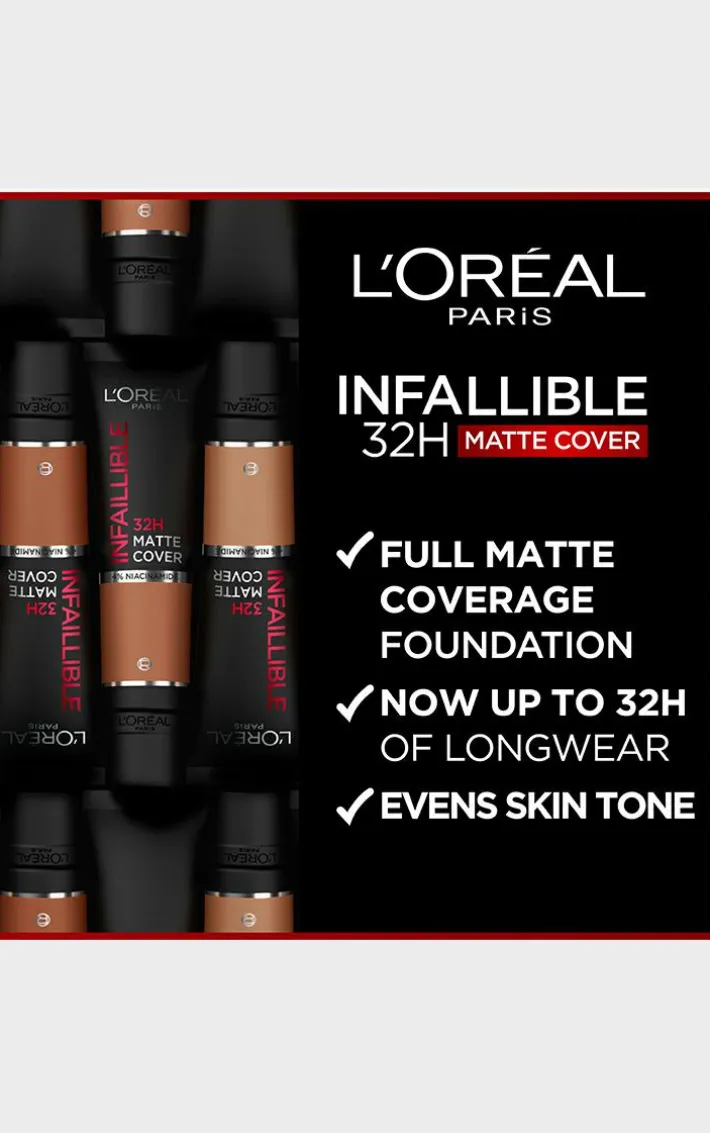 L'Oreal Paris Infallible 32H Matte Liquid Foundation with 4% Niacinamide SPF 25 Shade 380