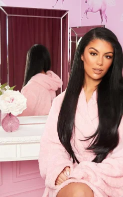 LullaBellz 22" 5 Piece Straight Clip In Hair Extensions Natural Black