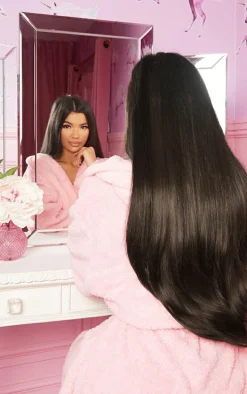 LullaBellz 22" 5 Piece Straight Clip In Hair Extensions Dark Brown