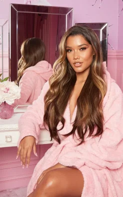 LullaBellz 22" 5 Piece Straight Clip In Hair Extensions Choc Brown