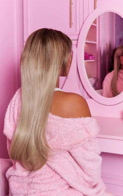 Lullabellz 22" 5 Piece Super Thick Rooted Straight Clip In Hair Extensions California Blonde