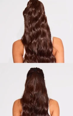 Lullabellz Brushed Out Wave 16” Claw Clip Pony In Dark Brown