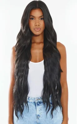 Lullabellz Extra AF 34'' 5 Piece Natural Wavy Clip In Hair Extensions Raven
