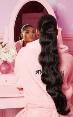 LullaBellz Grande Hollywood Wave 26" Wraparound Pony Dark Brown