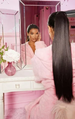 LullaBellz Grande Lengths 26" Straight Pony Extensions Dark Brown