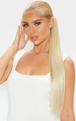 LullaBellz Grande Lengths 26" Straight Pony Extensions Light Blonde