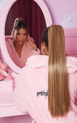 LullaBellz Grande Lengths 26" Straight Wraparound Pony Mellow Brown