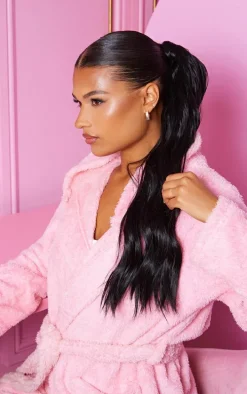 Lullabellz Midi Grande Brushed Out Wave 22" Wraparound Pony Natural Black