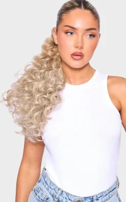 Lullabellz Midi Grande Curly Corkscrew 20" Wraparound Pony Rooted California Blonde