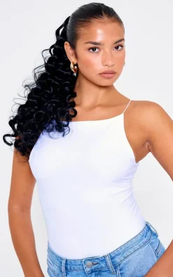 Lullabellz Midi Grande Curly Corkscrew 20" Wraparound Pony Natural Black