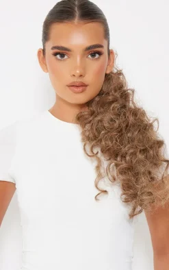 Lullabellz Midi Grande Curly Corkscrew 20" Wraparound Pony Mellow Brown