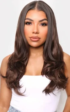 Lullabellz Super Thick 16" 5 Piece Blow Dry Wavy Clip In Hair Extensions Chocolate Brown