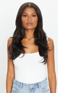 Lullabellz Super Thick 16" 5 Piece Blow Dry Wavy Clip In Hair Extensions Dark Brown