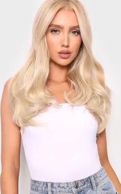 Lullabellz Super Thick 16" 5 Piece Blow Dry Wavy Clip In Hair Extensions Light Blonde