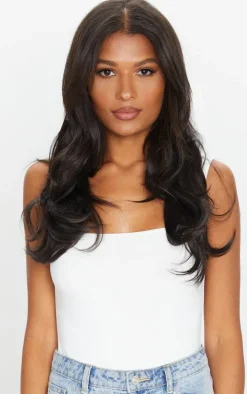 Lullabellz Super Thick 16" 5 Piece Blow Dry Wavy Clip In Hair Extensions Natural Black