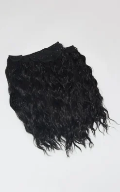 LullaBellz Super Thick 26` 5 Piece Textured Wave Clip In Hair Extensions Dark Brown