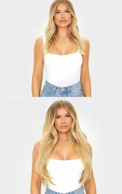 LullaBellz Super Thick 22'5 Piece Straight Clip In Hair Extensions Golden Blonde