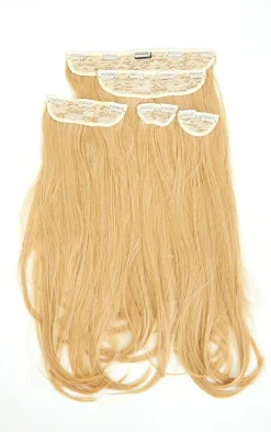 LullaBellz Super Thick 22'5 Piece Straight Clip In Hair Extensions Golden Blonde