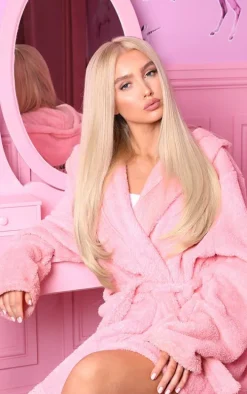 LullaBellz Super Thick 22'5 Piece Straight Clip In Hair Extensions Light Golden Blonde