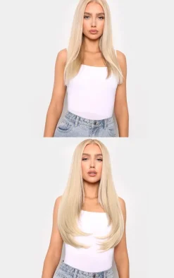 LullaBellz Super Thick 22'5 Piece Straight Clip In Hair Extensions Light Golden Blonde