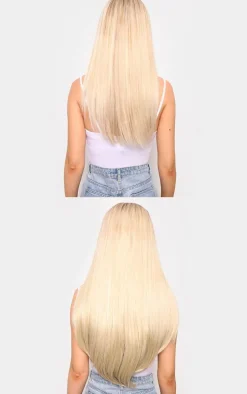 LullaBellz Super Thick 22'5 Piece Straight Clip In Hair Extensions Light Golden Blonde
