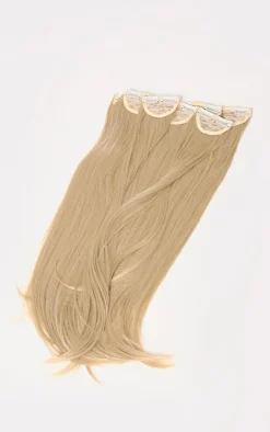 LullaBellz Super Thick 22'5 Piece Straight Clip In Hair Extensions Light Golden Blonde