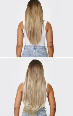 Lullabellz Thick 24` 1 Piece Straight Clip In Hair Extensions Light Blonde