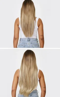 Lullabellz Thick 24` 1 Piece Straight Clip In Hair Extensions Golden Blonde