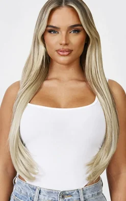 Lullabellz Thick 24` 1 Piece Straight Clip In Hair Extensions California Blonde