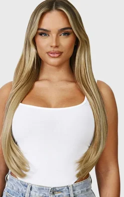 Lullabellz Thick 24` 1 Piece Straight Clip In Hair Extension Light Golden Blonde