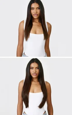 Lullabellz Thick 24` 1 Piece Straight Clip In Hair Extensions Chocolate Brown