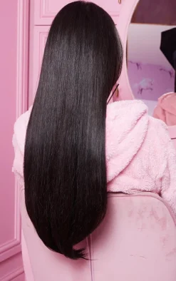 Lullabellz Thick 24` 1 Piece Straight Clip In Hair Extensions Natural Black