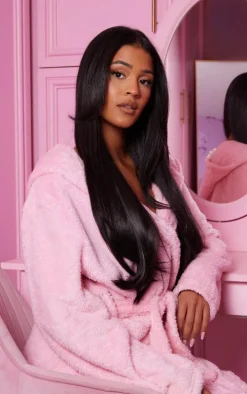 Lullabellz Thick 24` 1 Piece Straight Clip In Hair Extensions Natural Black