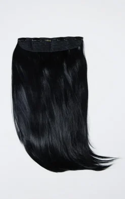 Lullabellz Thick 24` 1 Piece Straight Clip In Hair Extensions Natural Black